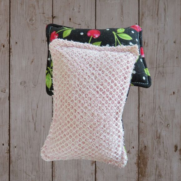 Reusable Sponge, Cherry Dish Scrubby, Set of 2 - Picture 4 of 4